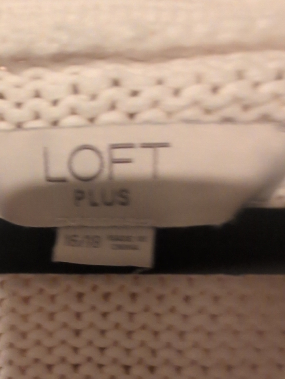 LOFT Plus Cream Chunky Knit Pullover